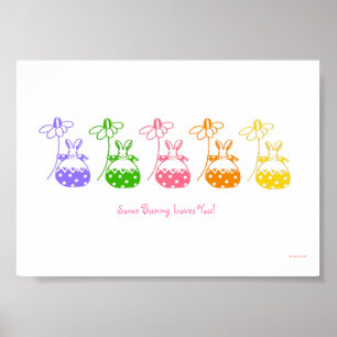 Pastel Daisy Bunny poster