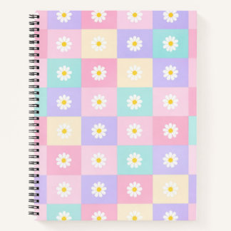 Pastel Daisy Chequerboard Notebook
