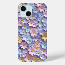 Pastel Daisy Floral Phone Case with 3D Design
