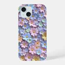 Pastel Daisy Floral Phone Case with 3D Design