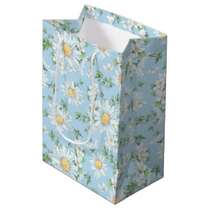 Pastel Daisy Flower Garden Pattern Medium Gift Bag