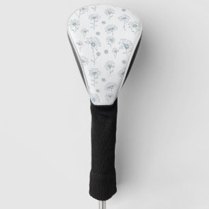 Pastel Daisy Line Art Stripe (2) Golf Head Cover