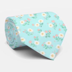 Pastel Daisy Scatter Pattern Tie