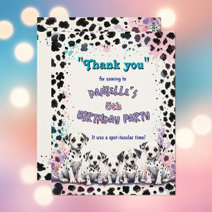 Pastel Dalmatian Spot-tacular Thank You Postcard