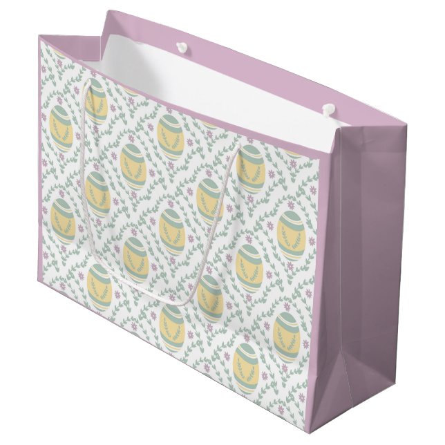 Pastel Damask Easter Eggs Pattern Gift Bag (Front Angled)