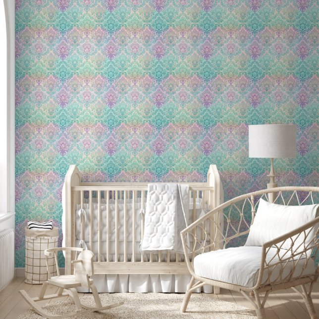 Pastel Damask Wallpaper (Kids)