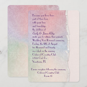Pastel Damask with torn edge Invitation