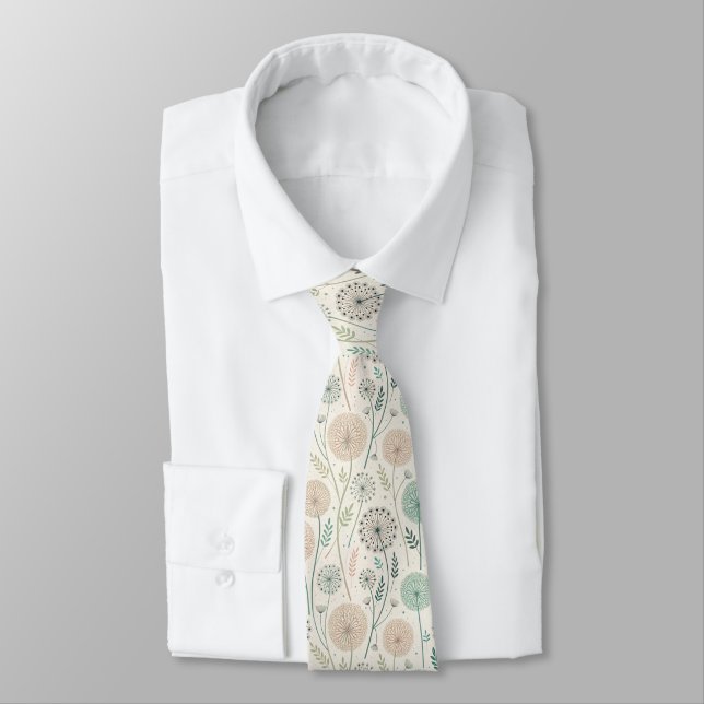 Pastel Dandelion Dreams – Whimsical Floral (2) Tie (Tied)