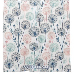 Pastel Dandelion Dreams – Whimsical Floral Shower Curtain