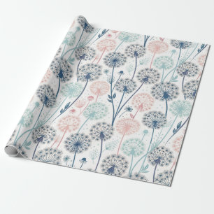 Pastel Dandelion Dreams – Whimsical Floral Wrapping Paper