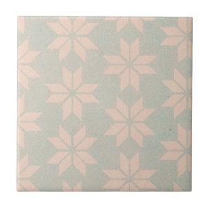 Pastel delicate flowers ceramic tile