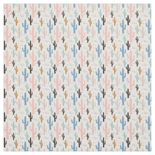 Pastel Desert Saguaro Cactus  Pattern for DIY Mask Fabric (Swatch)