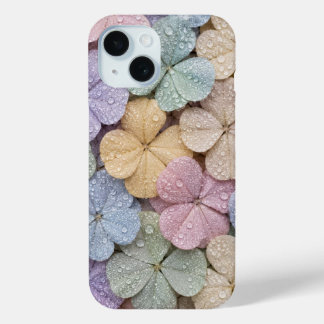 Pastel Dew-Kissed Clover Flowers Aesthetic iPhone 15 Case