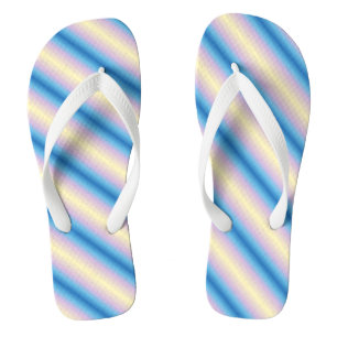 Pastel Diagonal Stripes Thongs