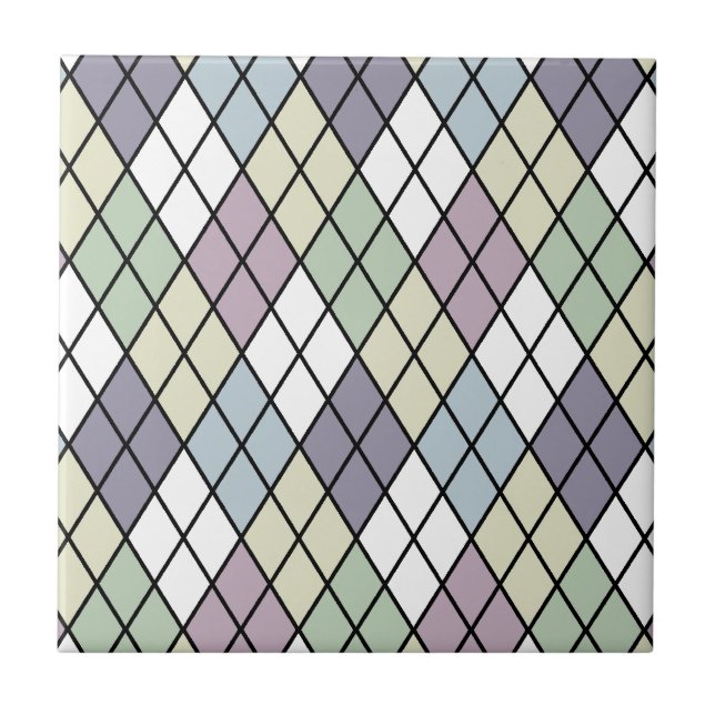 Pastel Diamonds Argyle Ceramic Tile (Front)