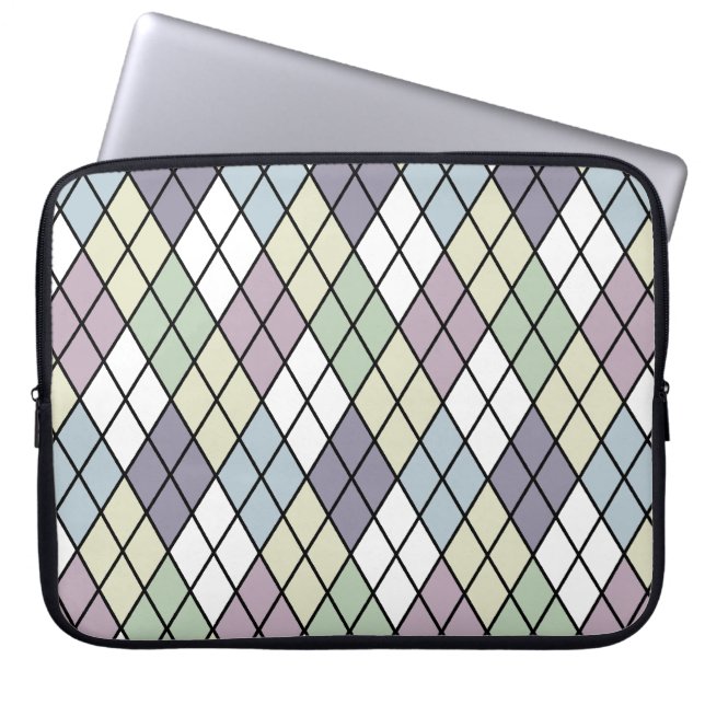 Pastel Diamonds Argyle Laptop Sleeve (Front)