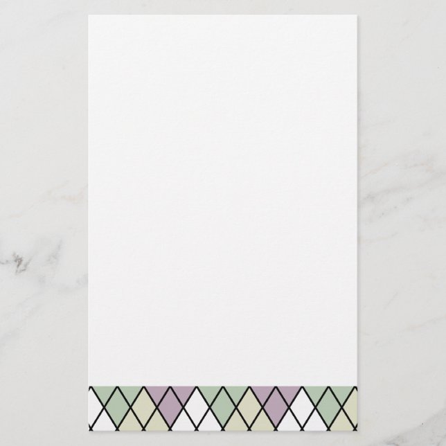 Pastel Diamonds Argyle Stationery (Front)
