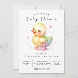 Pastel Digital Duck Baby Shower Invitation