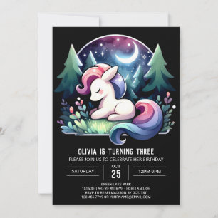 Pastel Digital Horse Birthday Invitation
