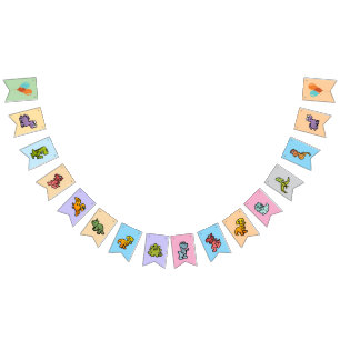 Pastel Dino Birthday Bunting