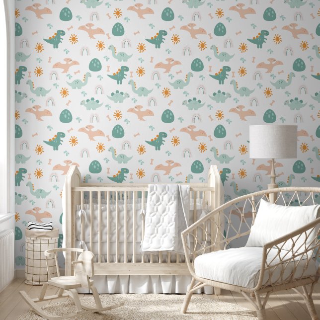 Pastel Dinosaur Dreams Wallpaper (Kids)