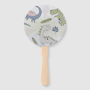 Pastel Dinosaur   Hand Fan