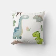 Pastel Dinosaur Throw Pillow