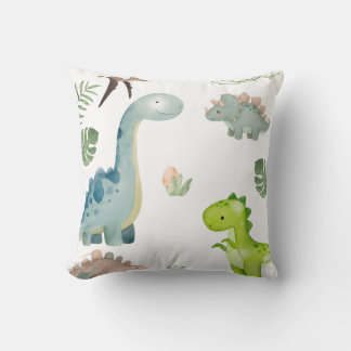 Pastel Dinosaur Throw Pillow
