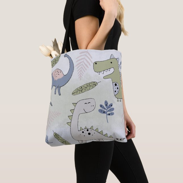 Pastel Dinosaur  Tote Bag (Close Up)