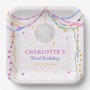Pastel Disco Ball Paper Garlands Party Plates
