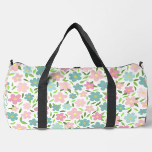 Pastel Ditsy Floral Shabby Chic Coquette Duffle Bag