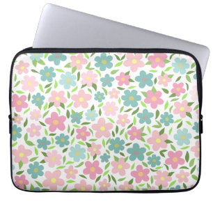 Pastel Ditsy Floral Shabby Chic Coquette Laptop Sleeve