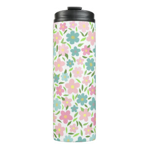 Pastel Ditsy Floral Shabby Chic Coquette Thermal Tumbler