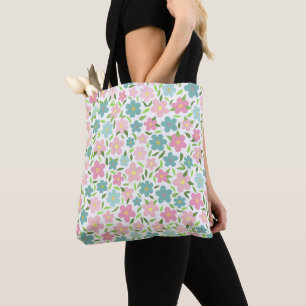 Pastel Ditsy Floral Shabby Chic Coquette Tote Bag