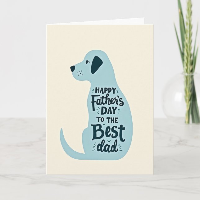 Pastel Dog Best Dad Card (Front)