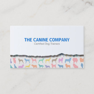 Pastel Dog Silhouettes Dog Trainer Business Card