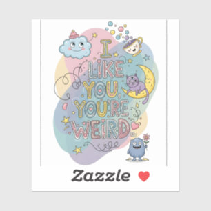 Pastel Doodle Whimsical Cat Monster
