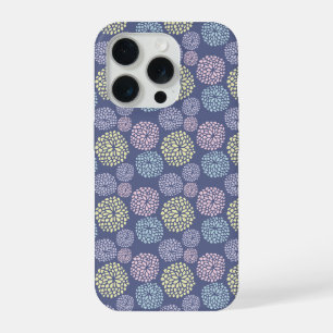 Pastel dots patterns purple blue yellow pink iPhone 15 pro case