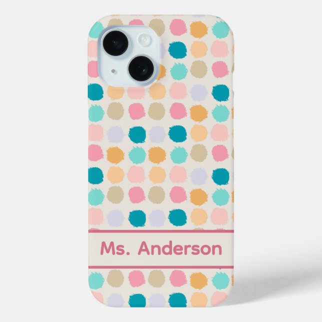 Pastel Dots Personalised Case-Mate iPhone Case (Back)