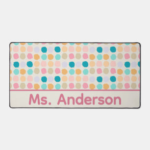 Pastel Dots Personalised Desk Mat
