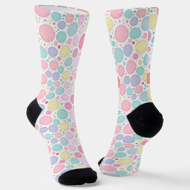 Pastel Dots Un-Perfect Pattern Socks (Angled)