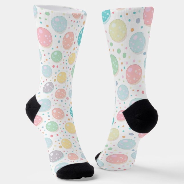 Pastel Dots Un-perfect Pattern Socks (Angled)