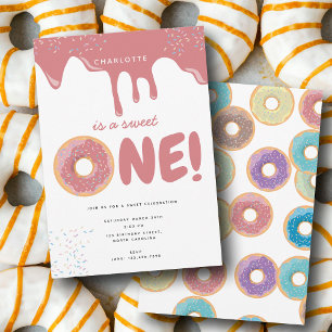 Pastel Doughnuts & Sprinkles Sweet One Birthday Invitation