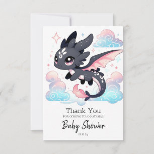 Pastel Dragon Baby Shower Thank You Card