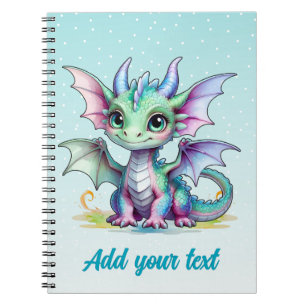 Pastel Dragon Notebook – Aqua Blue