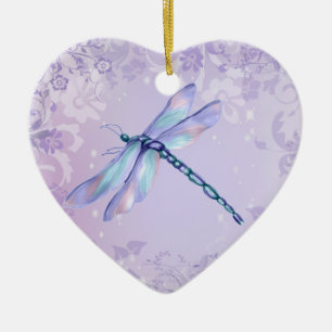 Pastel Dragonfly Ceramic Ornament