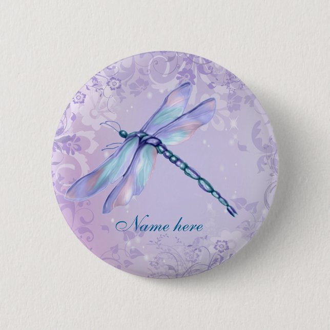 Pastel Dragonfly- - Customise 6 Cm Round Badge (Front)