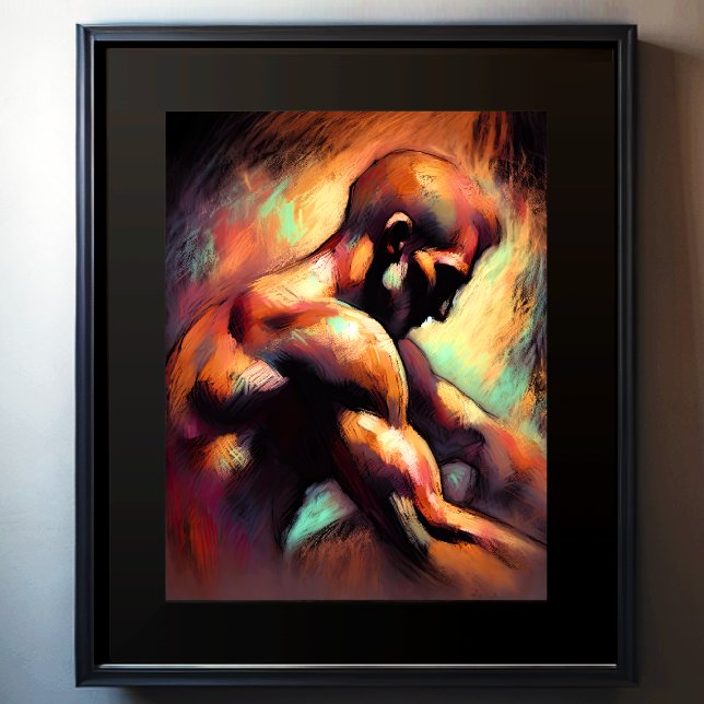 Pastel Drawing Abstract Man Poster (Creator Uploaded)