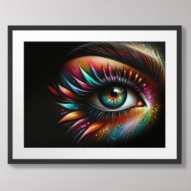 Pastel Drawing Close Up Female Eye Wild Cosmetics Poster (Creator Uploaded)