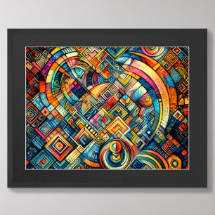 Pastel Drawing Colourful Abstract Design Poster